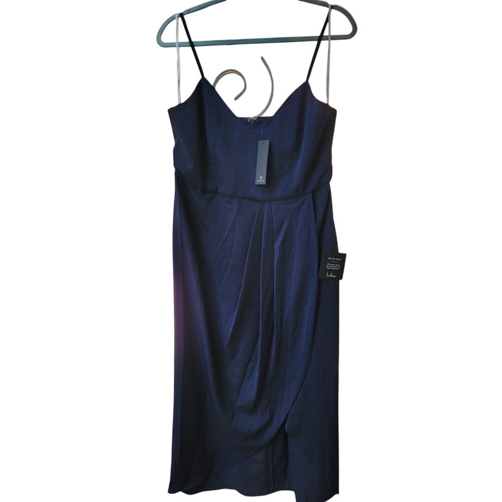 Lulu's women's XL Spaghetti strap Navy blue draped dress